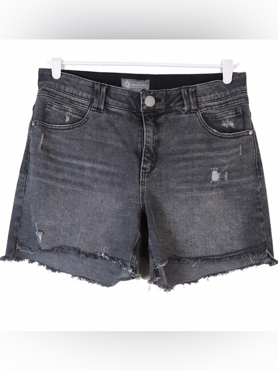 Democracy Pants - Democracy Ab Solution High Waist Denim Shorts Gray Distressed Plus 16W